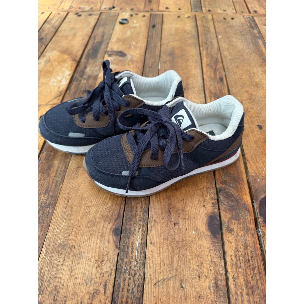 Quiksilver Kids Size 13 Beaumont Sneakers Skate Surf Y2K Navy Brown - Picture 2 of 9